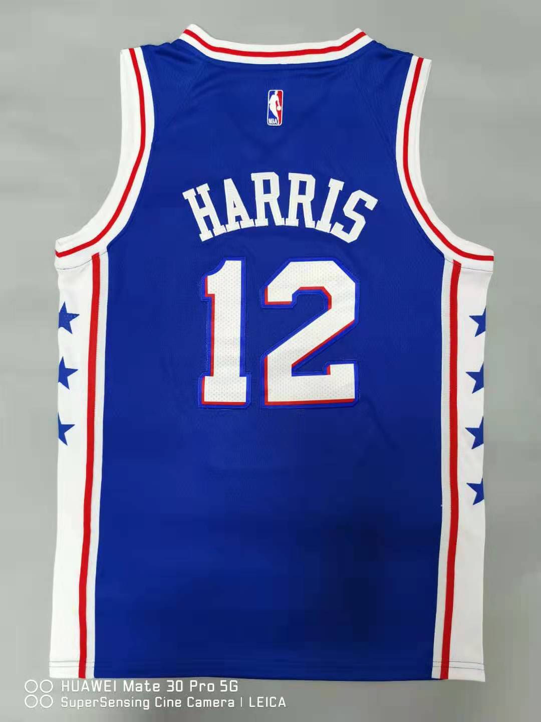 Cheap Men Philadelphia 76ers 12 Harris Blue 2021 Nike Game NBA Jersey